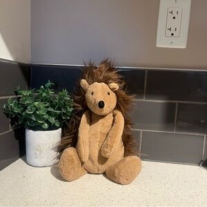 Jellycat Bashful Spike Hedgehog Furry Brown Plush